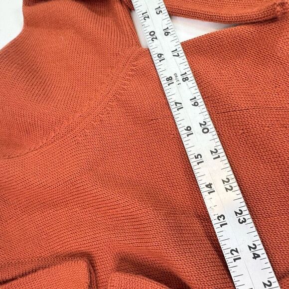 Hekla & Co Sweater Women Medium Cardigan Double Breasted Merino Wool Orange Knit - Picture 5 of 9